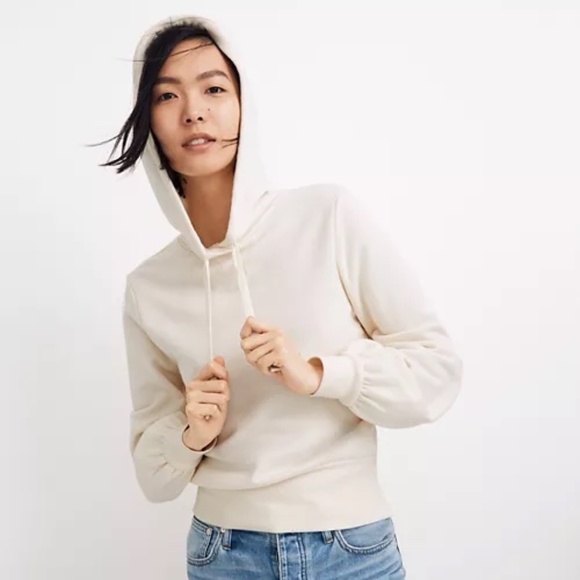 Madewell Bubble Sleeve Crop Hooded 